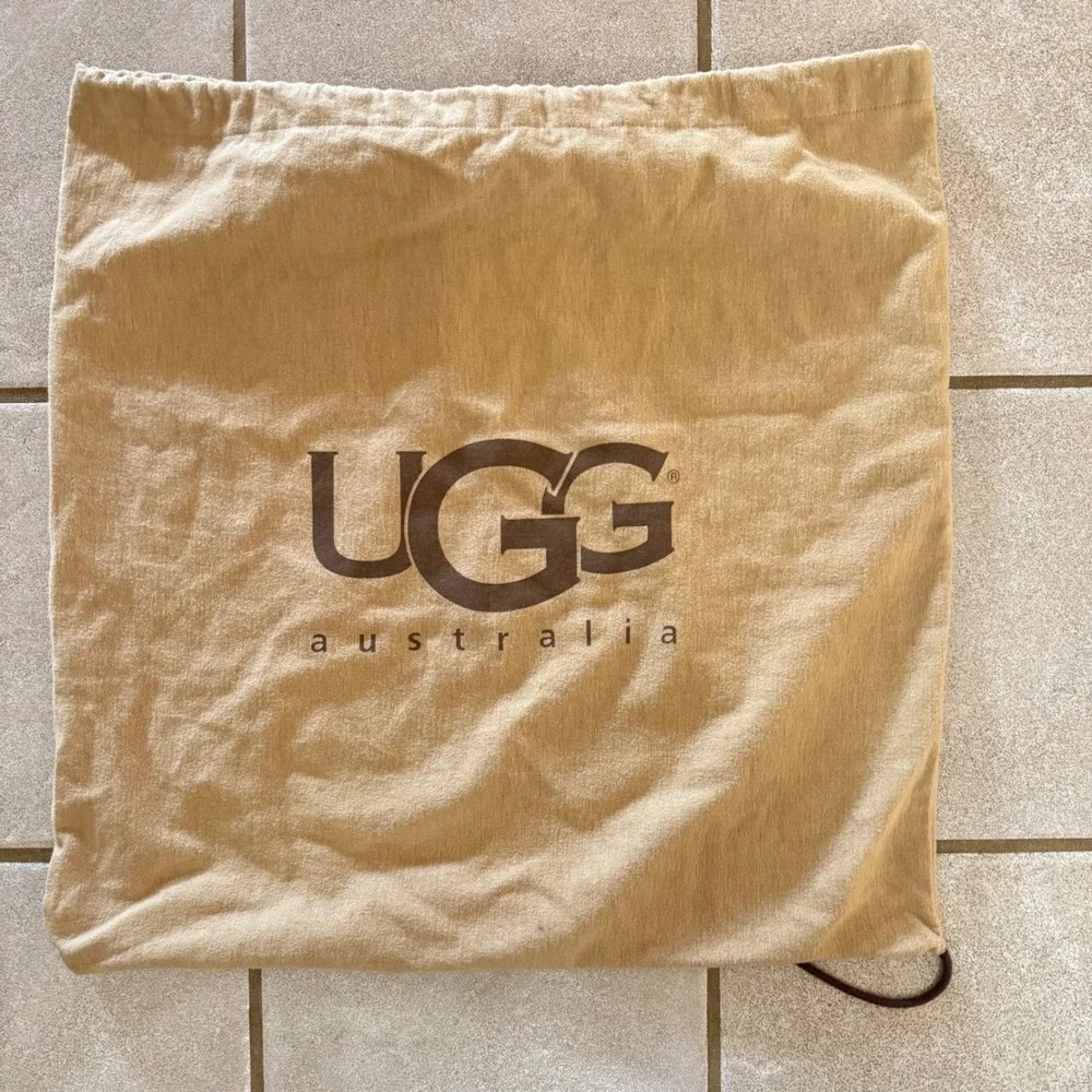 VTG  UGG‎ Australia Drawstring Dust Bag Tan Canvas Storage Pouch 23